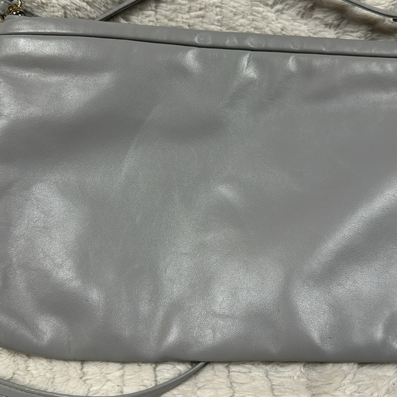 Anne Klein for Calderon Gray Soft Leather Convertible Crossbody Clutch purse - Picture 8 of 9